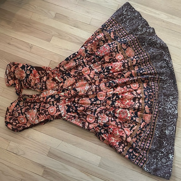 Anthropologie Printed V-Neck Babydoll Dress - Picture 3 of 4